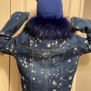 Fur jean jacket. Lining comes out Fur collar also